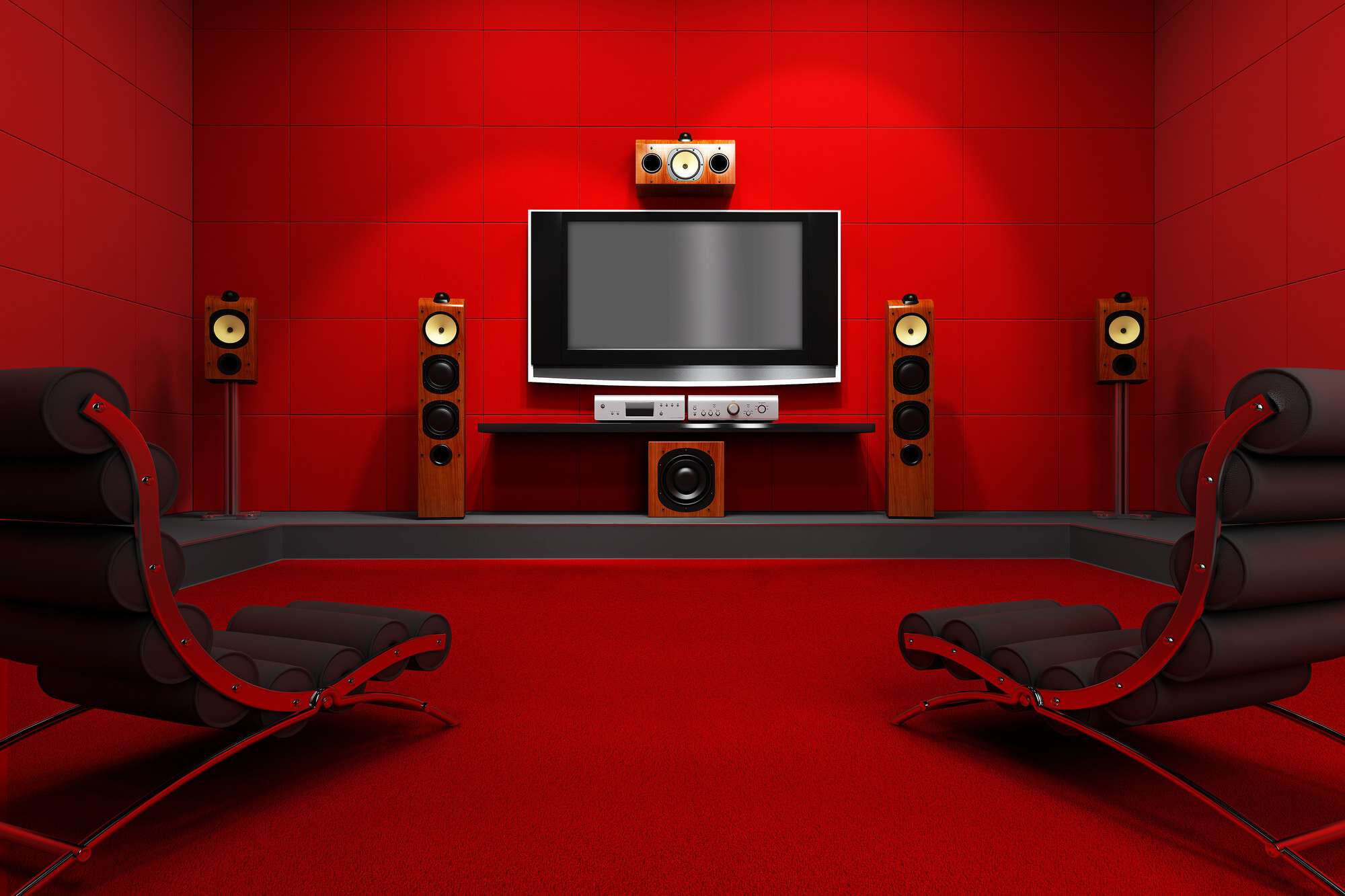 home theater with surround sound