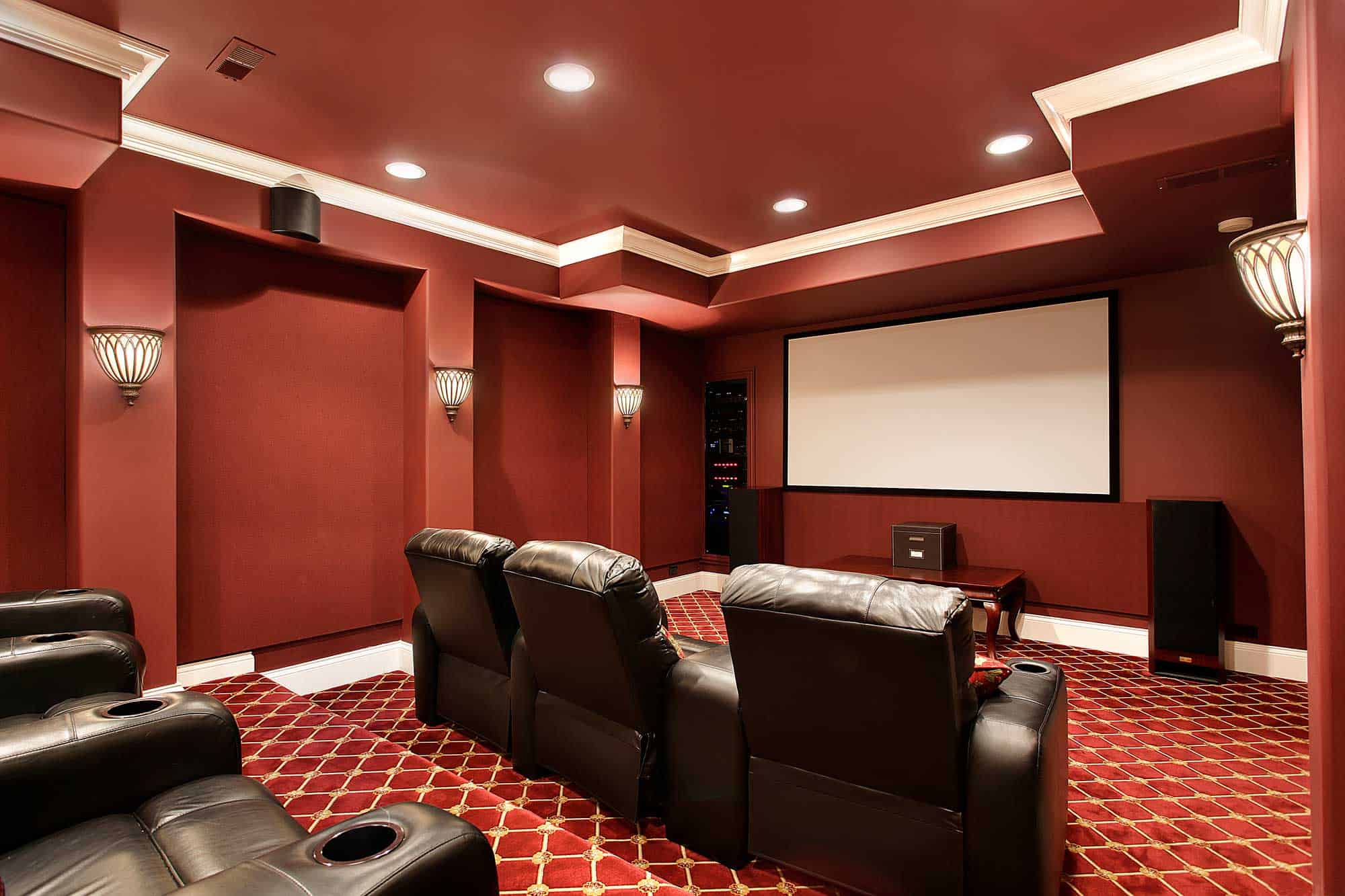 home theater with stadium seating