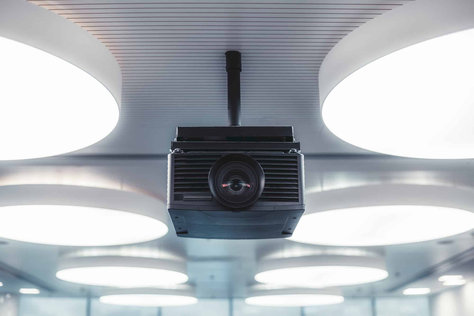 A modern projector in a lecture room